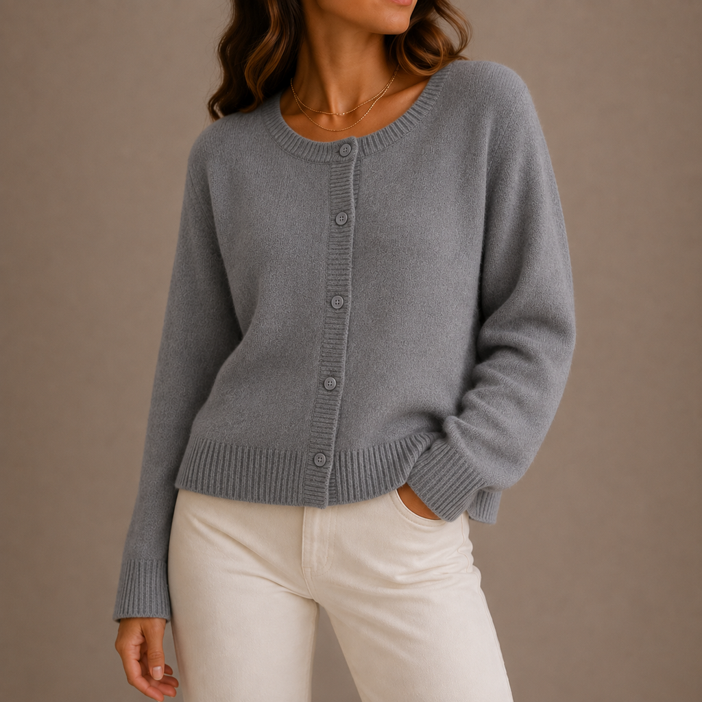 Women's Knit Cardigan — Soft Button-Up Long Sleeve Sweater