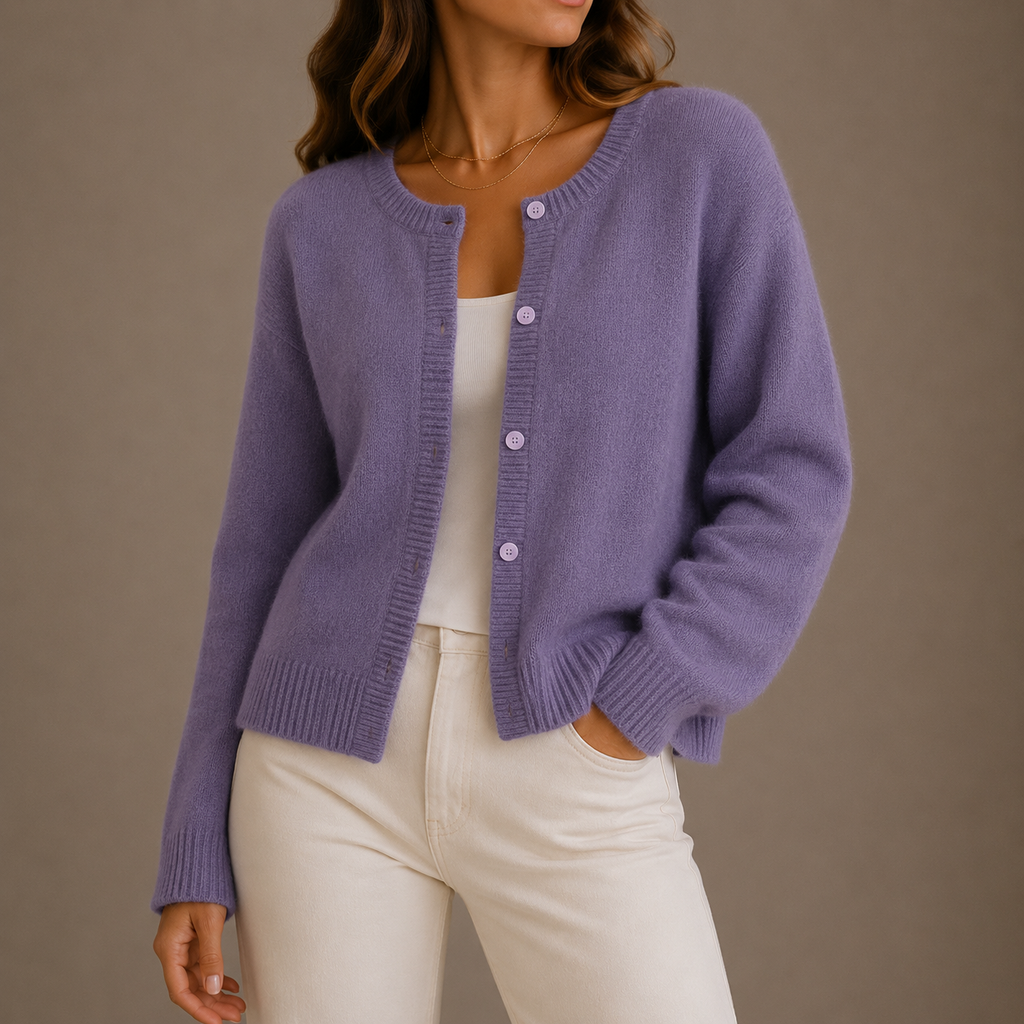 Women's Knit Cardigan — Soft Button-Up Long Sleeve Sweater