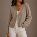 Women's Knit Cardigan — Soft Button-Up Long Sleeve Sweater