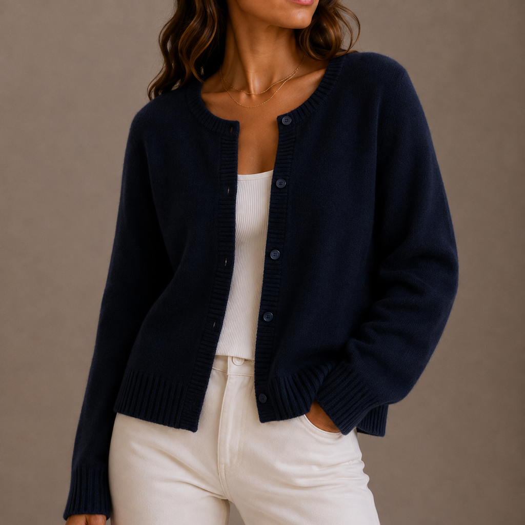 Women's Knit Cardigan — Soft Button-Up Long Sleeve Sweater