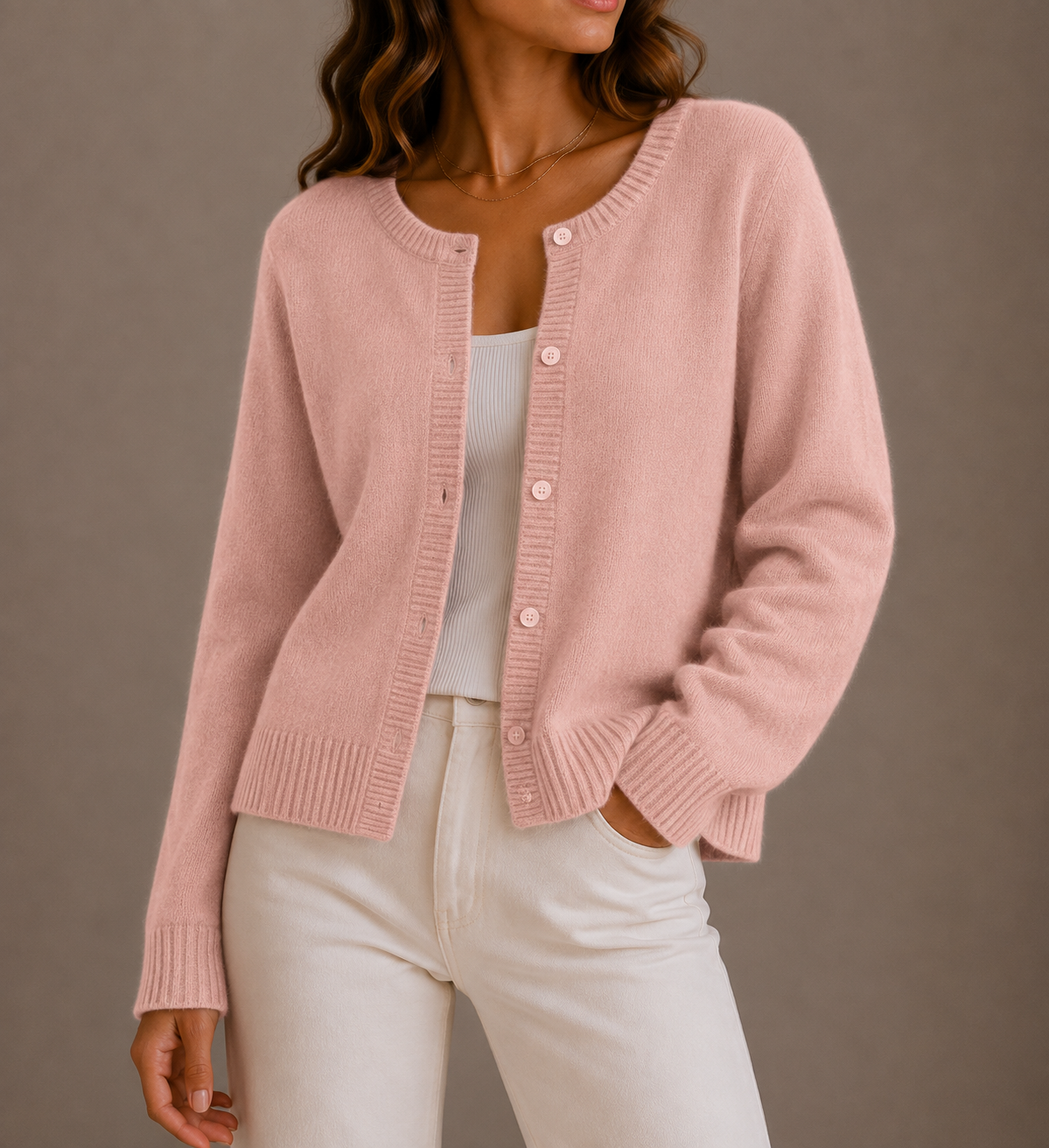 Women's Knit Cardigan — Soft Button-Up Long Sleeve Sweater