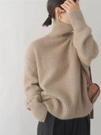 Women's Cashmere Turtleneck Sweater with High Collar