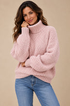 Women's Oversized Cozy Chunky Knit Turtleneck Sweater-Trendy 4 Us