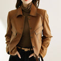 Women's Tailored Leather Jacket for Day and Night Wear-Trendy 4 Us
