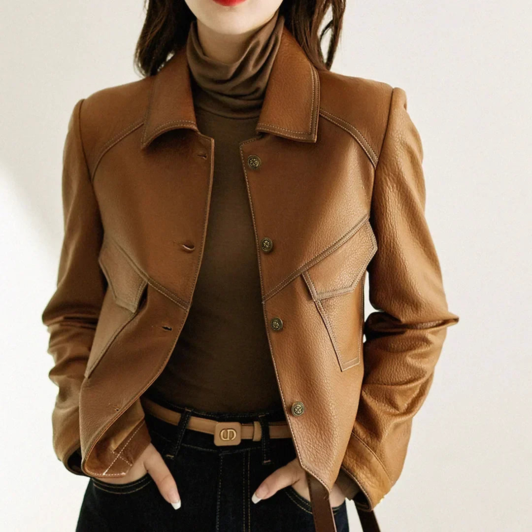 Women's Tailored Leather Jacket for Day and Night Wear-Trendy 4 Us
