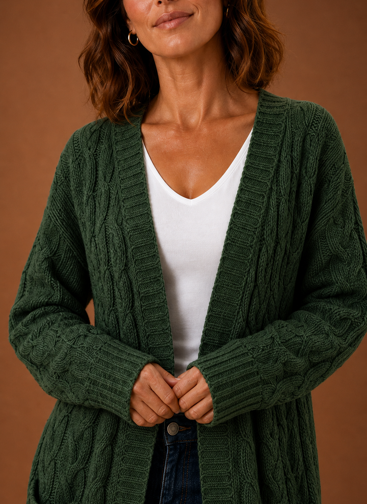 Cable Knit Hooded Cardigan Women — Chunky Long Duster Knit
