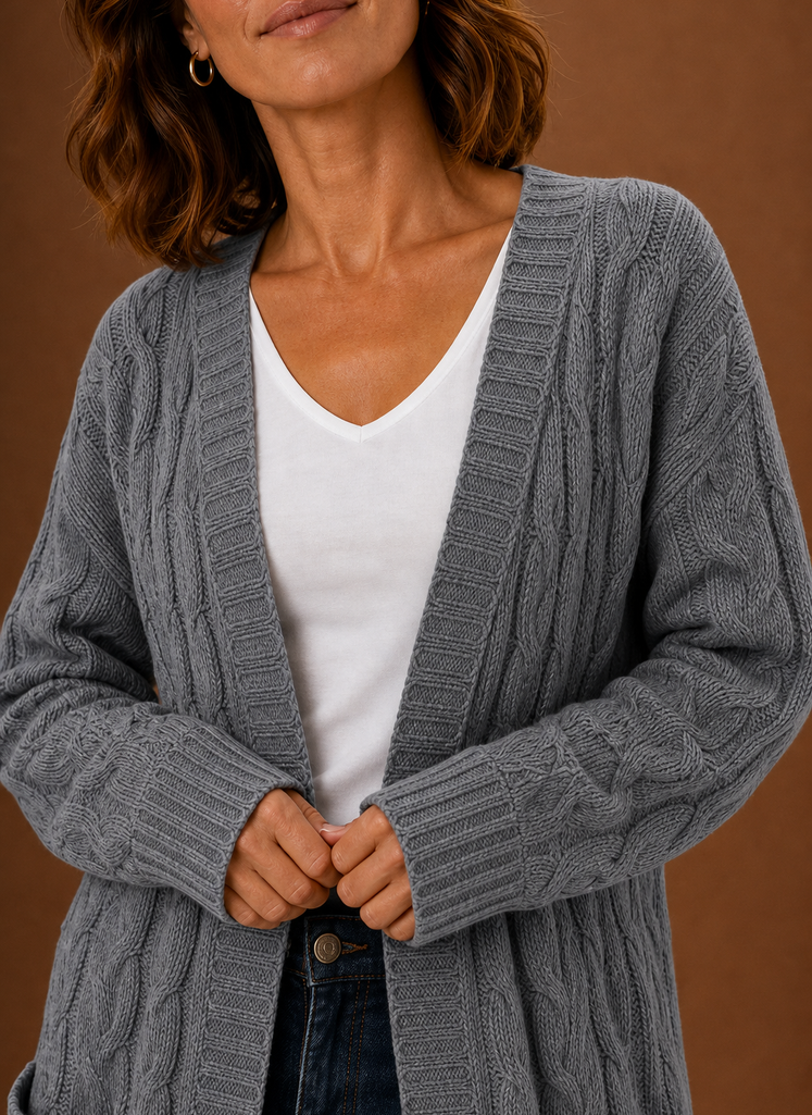 Cable Knit Hooded Cardigan Women — Chunky Long Duster Knit