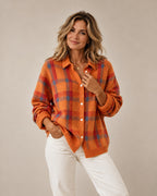 Tesa Plaid Knit Cardigan — Retro Checkered Women's Vest