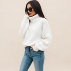 Women's Chunky Knit Turtleneck Sweater — Oversized & Cozy