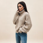 Women's Chunky Knit Turtleneck Sweater — Oversized & Cozy