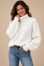 Women's Chunky Knit Turtleneck Sweater — Oversized & Cozy